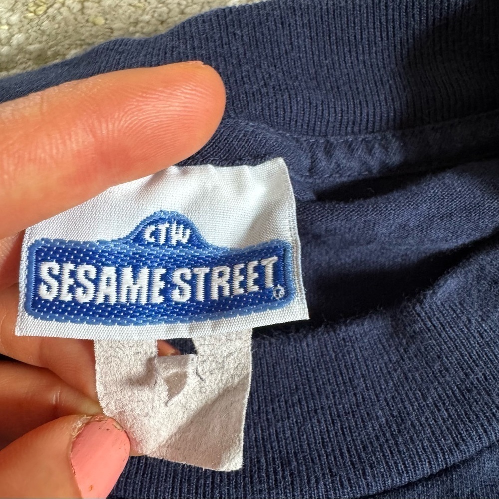 Vintage Sesame Street navy blue T-shirt Elmo cotton made in the USA XL - Picture 3 of 8